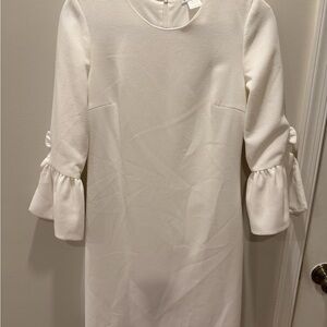 Club Monaco Cream Long Sleeve Dress